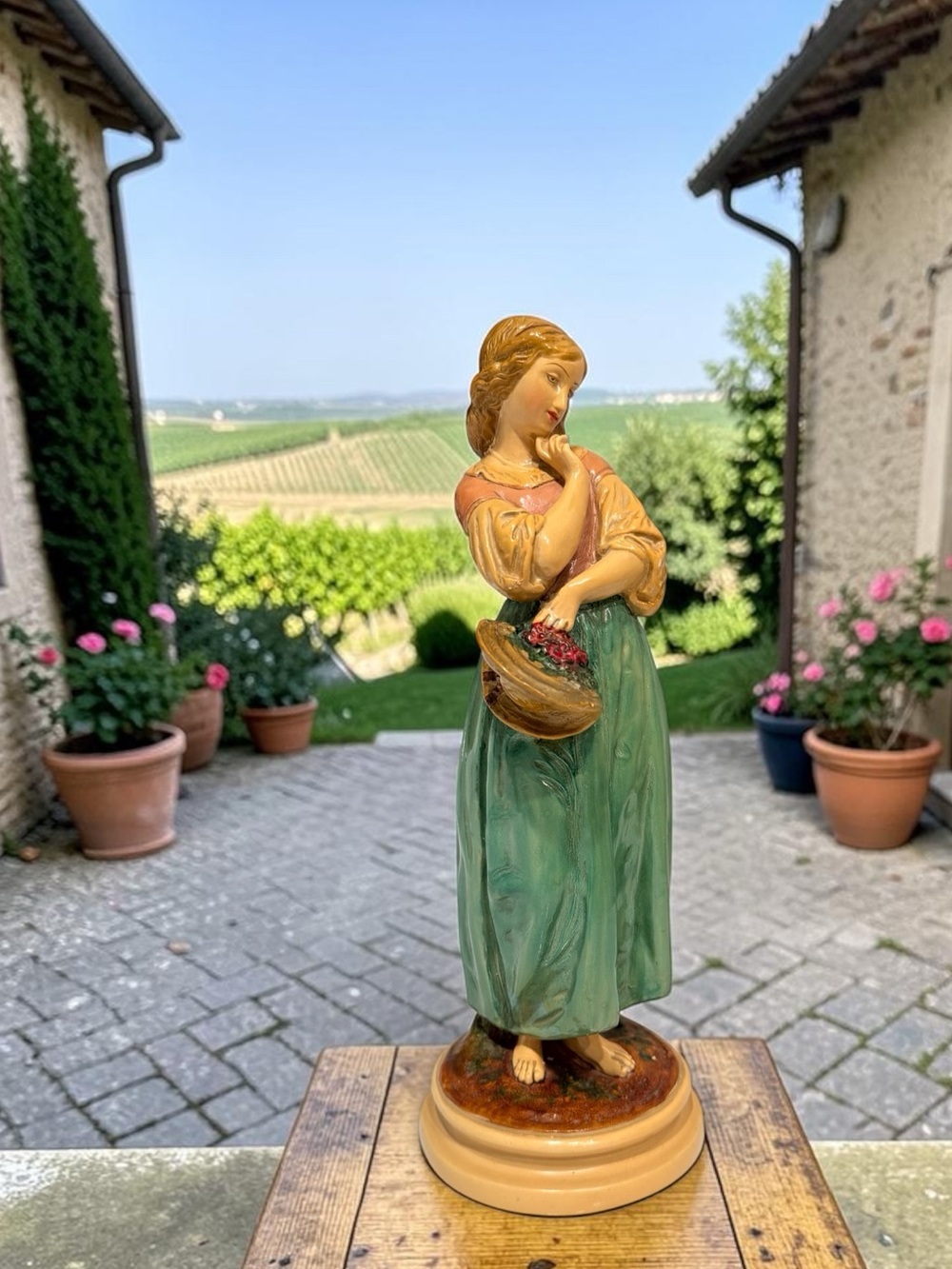 Vintage Italian Borghese Woman with Basket